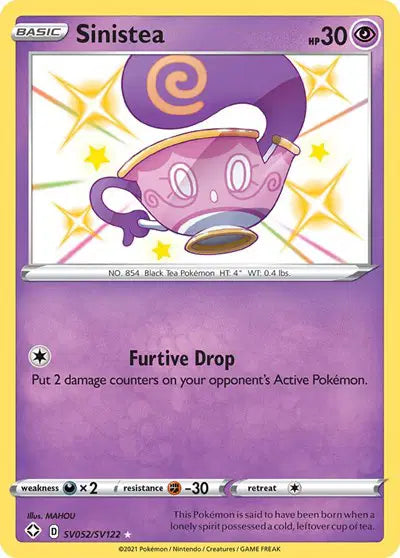 Sinistea Shining Fates: Shiny Vault Shiny Holo Rare SV052/SV122
