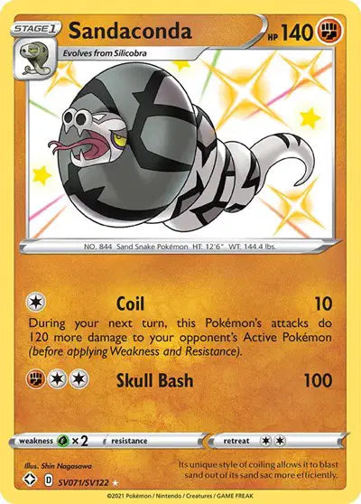 Sandaconda Shining Fates: Shiny Vault Shiny Holo Rare SV071/SV122