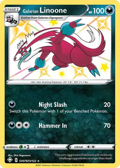 Galarian Linoone Shining Fates: Shiny Vault Shiny Holo Rare SV079/SV122