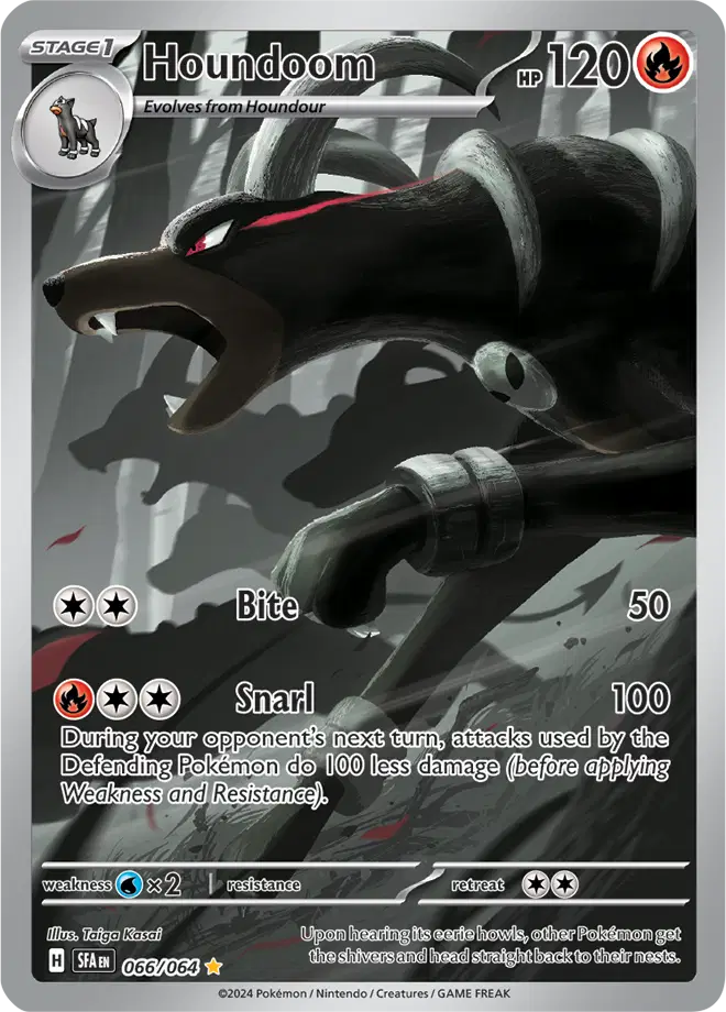 Houndoom Shrouded Fable Illustration Rare 066/064