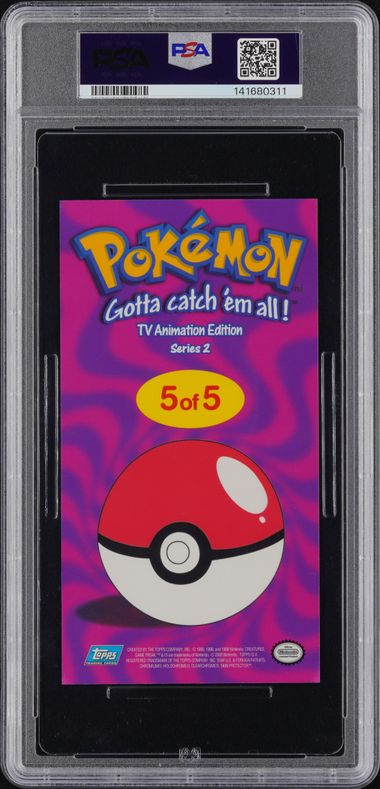 2000 TOPPS POKEMON TV ANIMATION SERIES 2 OVERSIZED TIN TOPPER #5 CHARIZARD ANIM.SE.2-OVRSZD.TIN TPPR. PSA 9