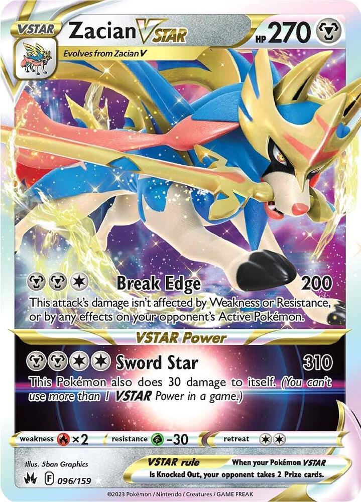 Zacian VSTAR 096/159 (Crown Zenith)  - Holofoil