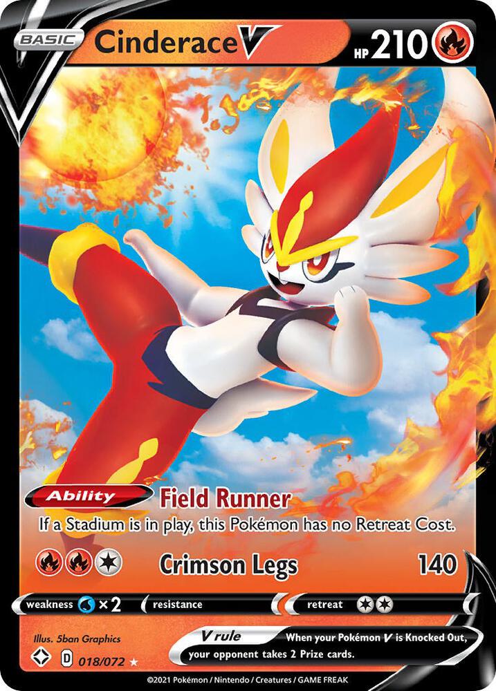 Cinderace V 018/072 (Shining Fates)  - Holofoil
