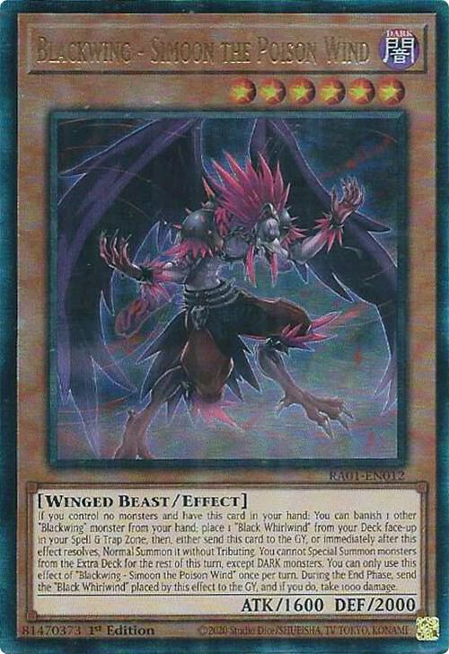 Blackwing Simoon the Poison Wind PUR RA01-EN012 (25th Anniversary Rarity Collection)  - 1st Edition
