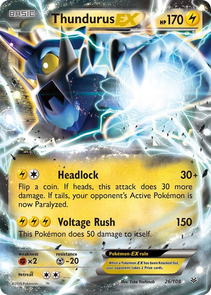 Thundurus EX 26/108 (XY - Roaring Skies)  - Holofoil