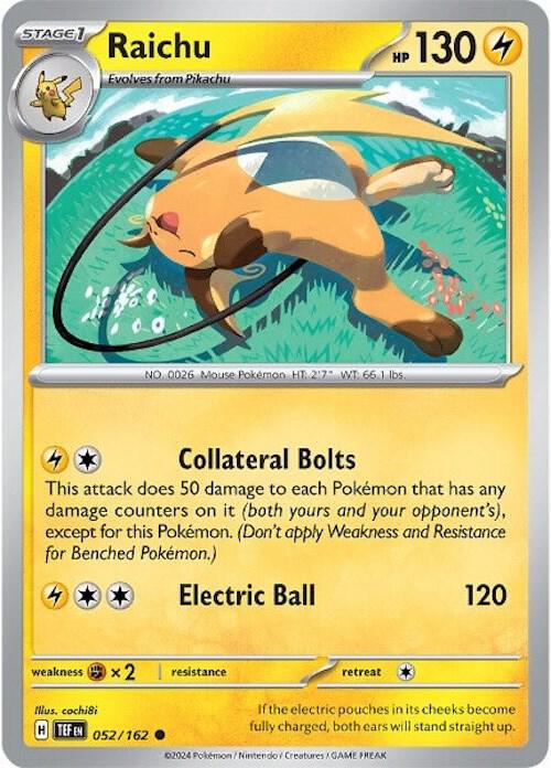 Raichu 052/162 (SV05: Temporal Forces)  - Reverse Holofoil