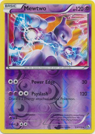 Mewtwo - 53/113 - Holo Rare Reverse Holo - Black & White 11: Legendary Treasures