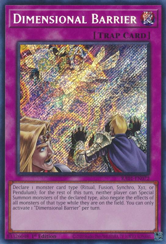 Dimensional Barrier Secret Rare RA01-EN072 (25th Anniversary Rarity Collection)  - 1st Edition