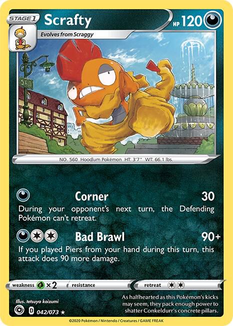 Scrafty 42/73 (Champion's Path)  - Holofoil