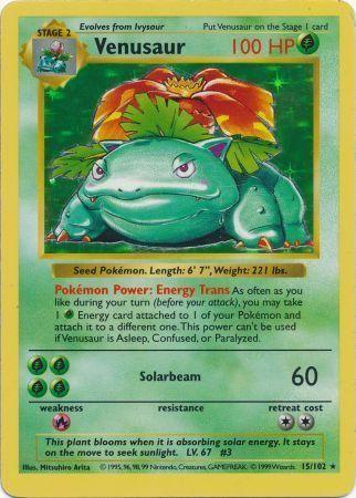 Venusaur - Holo Rare - SHADOWLESS - 15/102 (HP)