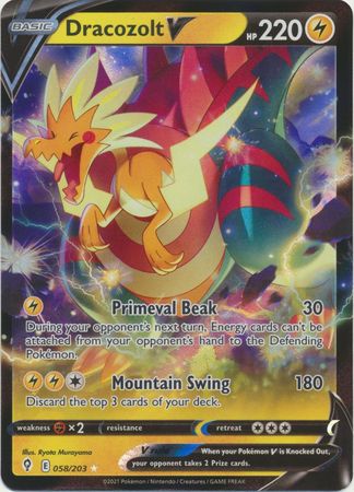 Dracozolt V - 058/203 - Ultra Rare - Sword & Shield: Evolving Skies