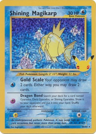 Shining Magikarp - 66/64 - Holo Rare - Celebrations Classic Collection