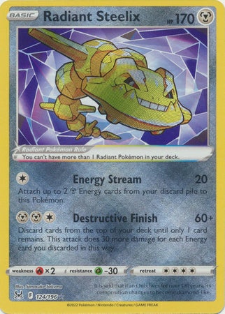 Radiant Steelix - 124/196 - Radiant Rare - Sword & Shield: Lost Origin