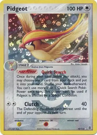 Pidgeot 10/112 (FireRed & LeafGreen)  - Reverse Holofoil