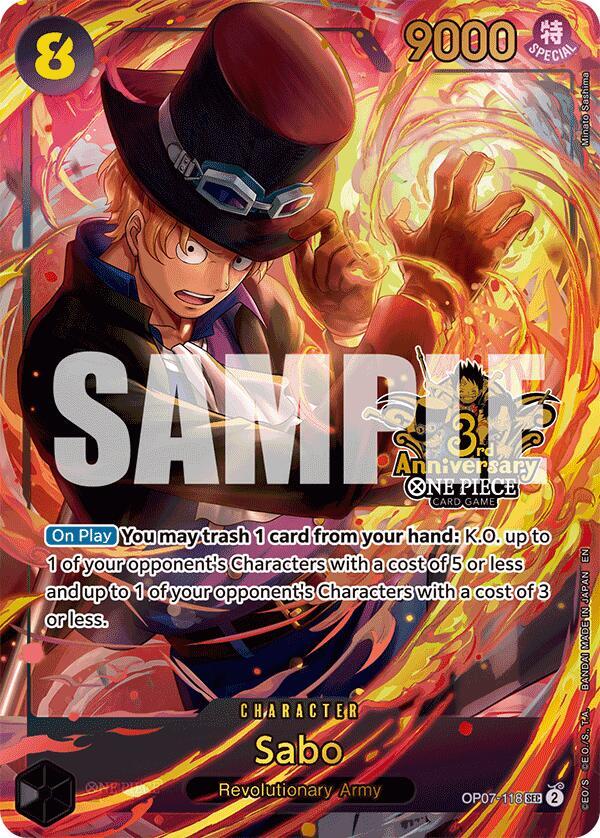 Sabo (Japanese Version 3rd Anniversary Set) OP07-118 (One Piece Promotion Cards)  - Foil