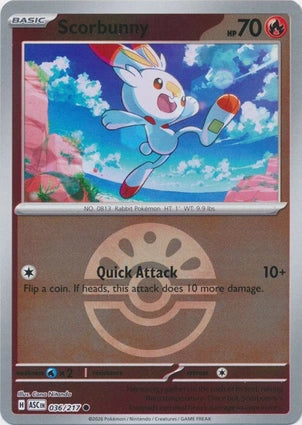 Scorbunny 036/217 (ME: Ascended Heroes)  - Friend Ball Holofoil