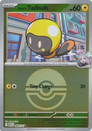 Iono's Tadbulb 069/217 (ME: Ascended Heroes)  - Poke Ball Holofoil