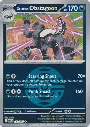 Galarian Obstagoon 132/217 (ME: Ascended Heroes)  - Dusk Ball Holofoil