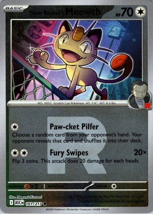 Team Rocket's Meowth 161/217 (ME: Ascended Heroes)  - Reverse Holofoil