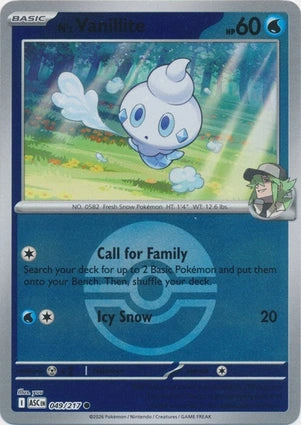 N's Vanillite 049/217 (ME: Ascended Heroes)  - Poke Ball Holofoil