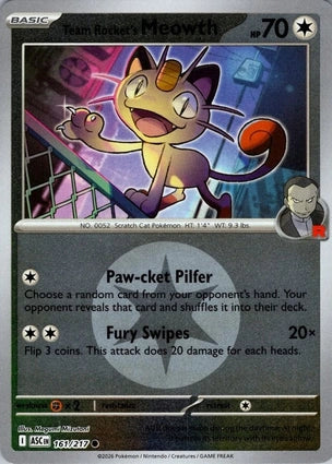 Team Rocket's Meowth 161/217 (ME: Ascended Heroes)  - Energy Holofoil