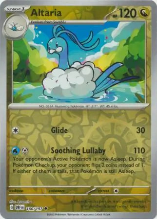 Altaria 160/197 (SV03: Obsidian Flames)  - Reverse Holofoil