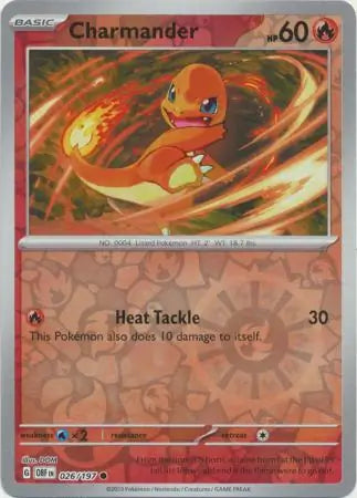 Charmander 026/197 (SV03: Obsidian Flames)  - Reverse Holofoil