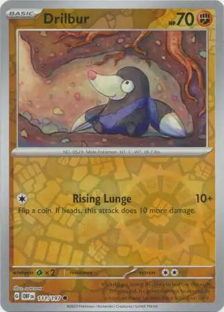 Drilbur 111/197 (SV03: Obsidian Flames)  - Reverse Holofoil