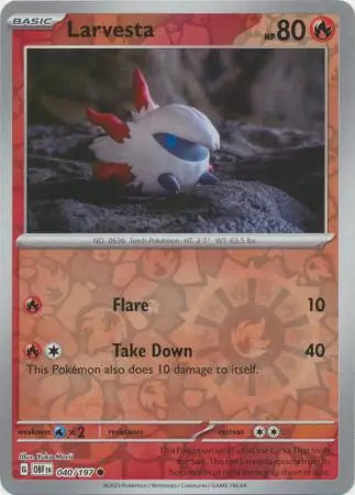 Larvesta 040/197 (SV03: Obsidian Flames)  - Reverse Holofoil