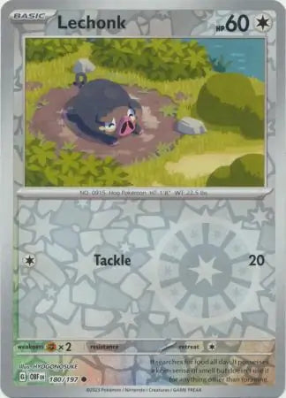 Lechonk 180/197 (SV03: Obsidian Flames)  - Reverse Holofoil