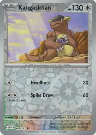 Kangaskhan 165/197 (SV03: Obsidian Flames)  - Reverse Holofoil