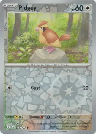 Pidgey 162/197 (SV03: Obsidian Flames)  - Reverse Holofoil