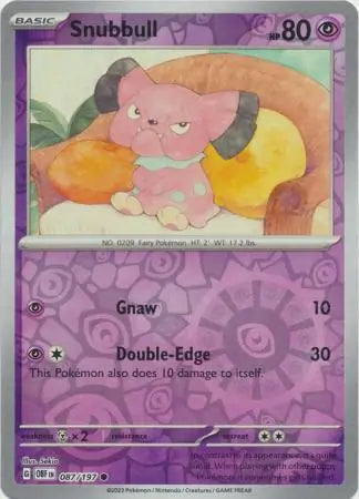 Snubbull 087/197 (SV03: Obsidian Flames)  - Reverse Holofoil
