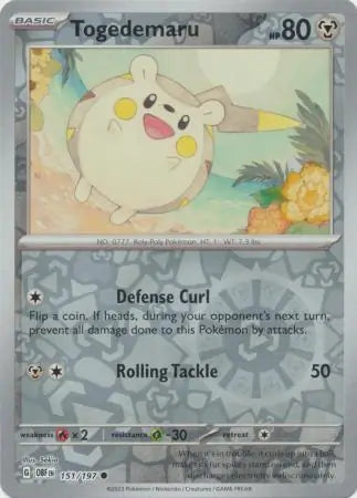Togedemaru 151/197 (SV03: Obsidian Flames)  - Reverse Holofoil