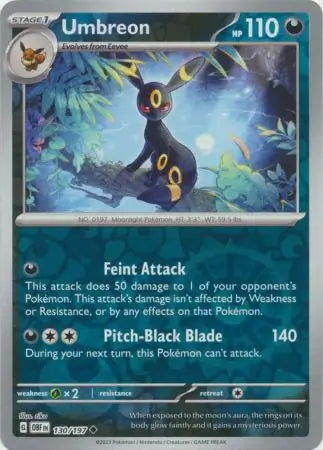 Umbreon 130/197 (SV03: Obsidian Flames)  - Reverse Holofoil