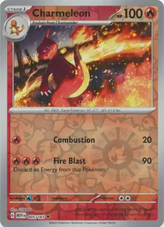 Charmeleon 005/165 (SV: Scarlet & Violet 151)  - Reverse Holofoil