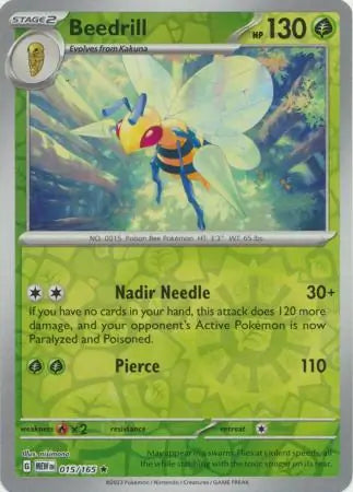 Beedrill 015/165 (SV: Scarlet & Violet 151)  - Reverse Holofoil