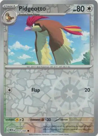 Pidgeotto 017/165 (SV: Scarlet & Violet 151)  - Reverse Holofoil