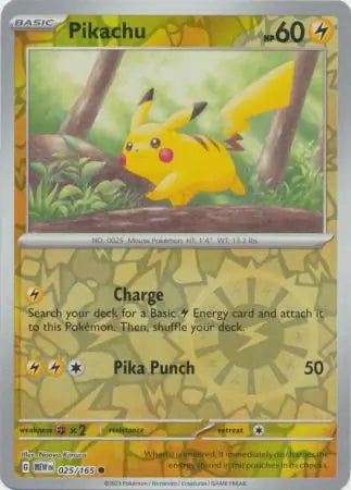 Pikachu 025/165 (SV: Scarlet & Violet 151)  - Reverse Holofoil