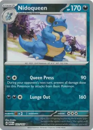 Nidoqueen 031/165 (SV: Scarlet & Violet 151)  - Reverse Holofoil