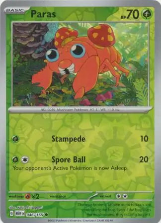 Paras 046/165 (SV: Scarlet & Violet 151)  - Reverse Holofoil