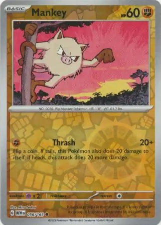 Mankey 056/165 (SV: Scarlet & Violet 151)  - Reverse Holofoil