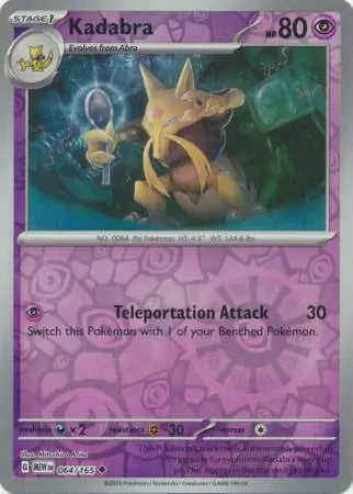 Kadabra 064/165 (SV: Scarlet & Violet 151)  - Reverse Holofoil