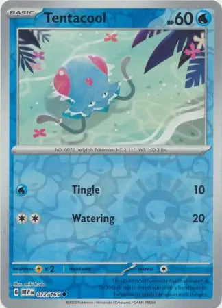 Tentacool 072/165 (SV: Scarlet & Violet 151)  - Reverse Holofoil