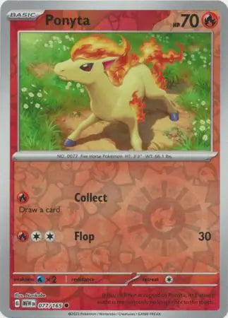 Ponyta 077/165 (SV: Scarlet & Violet 151)  - Reverse Holofoil