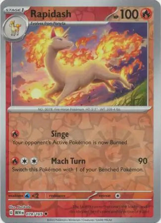 Rapidash 078/165 (SV: Scarlet & Violet 151)  - Reverse Holofoil
