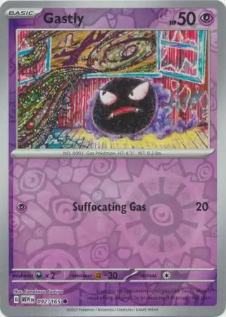 Gastly 092/165 (SV: Scarlet & Violet 151)  - Reverse Holofoil