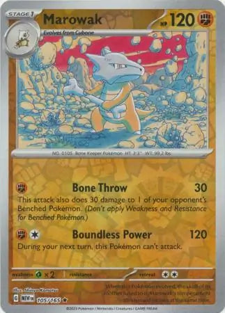 Marowak 105/165 (SV: Scarlet & Violet 151)  - Reverse Holofoil
