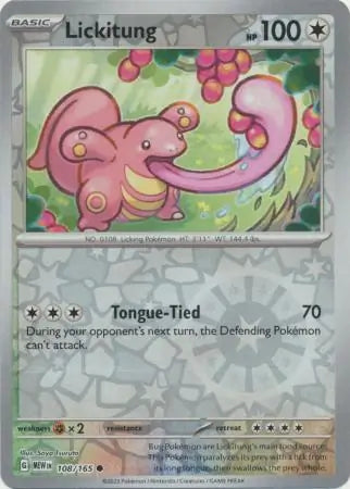 Lickitung 108/165 (SV: Scarlet & Violet 151)  - Reverse Holofoil