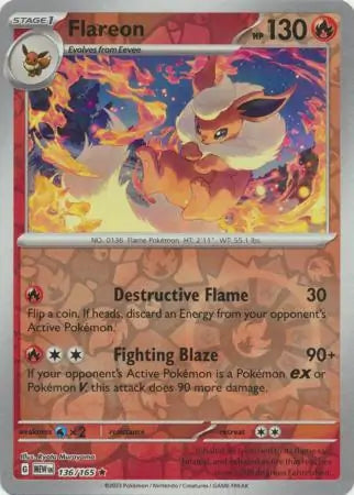 Flareon 136/165 (SV: Scarlet & Violet 151)  - Reverse Holofoil